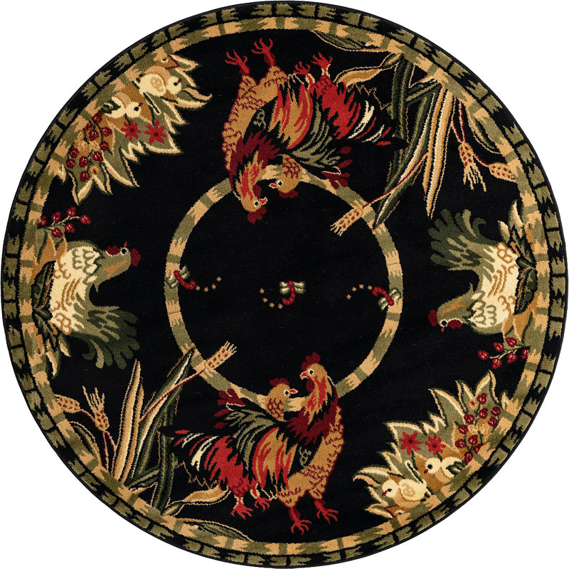 Darwing Floral Indoor Rug, Round 3'3"