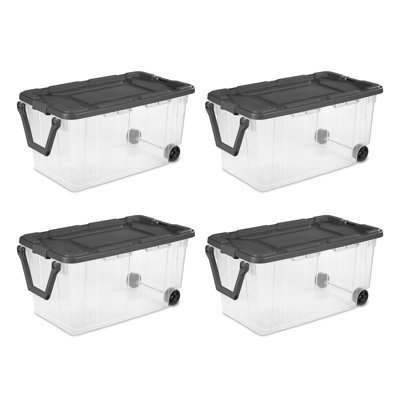Contenants de rangement empilables en plastique transparent avec couvercle Sterilite