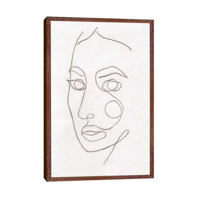 Line Art Woman Face II 1 Piece Wall Art on Canvas