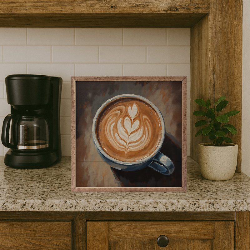 Art au latte, H 8 po x l 8 po