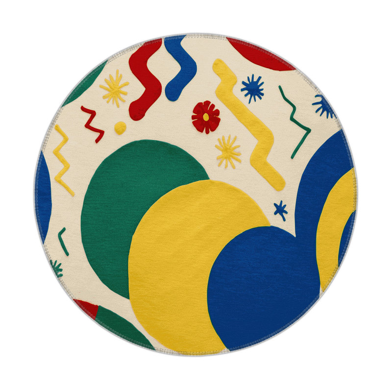 Sleek Bounce Indoor And Outdoor Area Rug, Round 5'