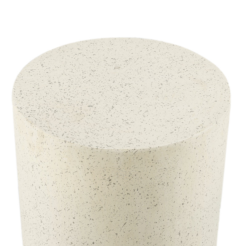 Evas 17.9" H Cement Round Side Table, Speckled Outdoor End Table