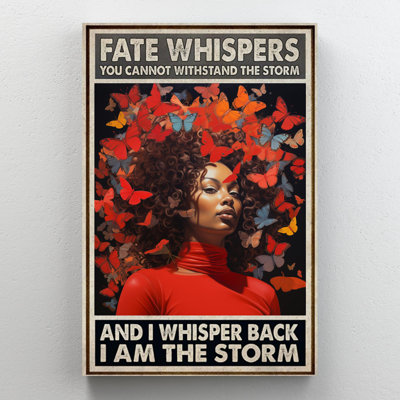 Janese " Woman I Am The Storm 1 - 1 Piece Rectangle Graphic Art Print On Wrapped Canvas "