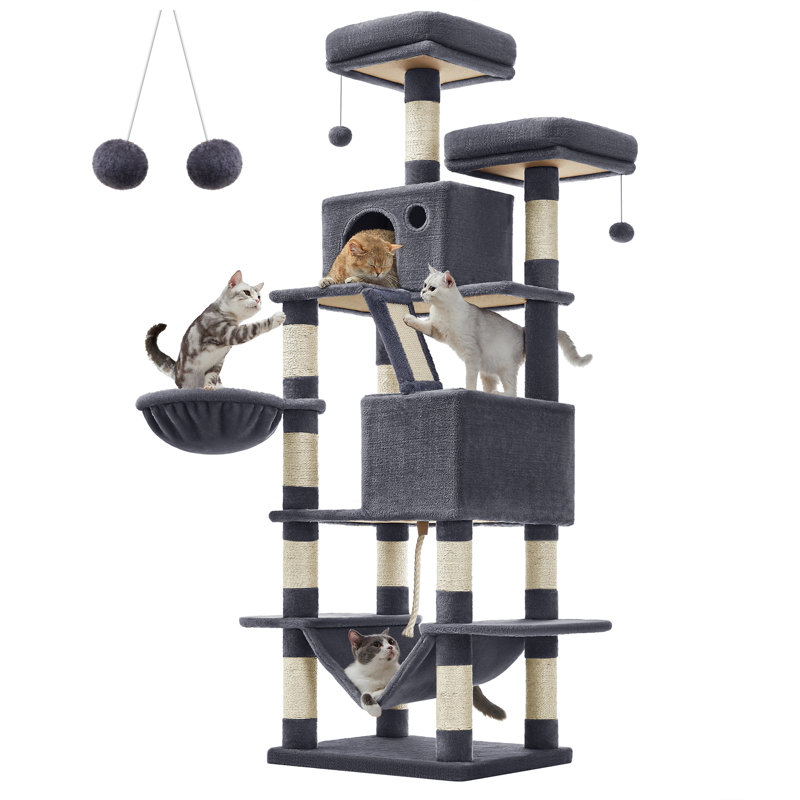 165cm H Cat Tree, Dark Grey