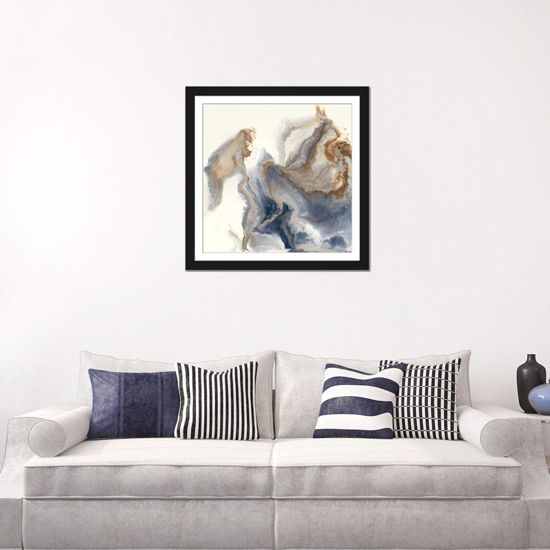 «Approche», reproduction d'impression sur toile, H 16 po x l 16 po x P 1 po, Papier d'art encadré noir, Blanc