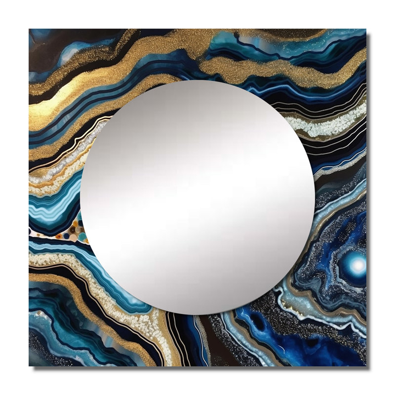 Ernesha - Miroir carré à décor de pierre, 29 po x 29 po