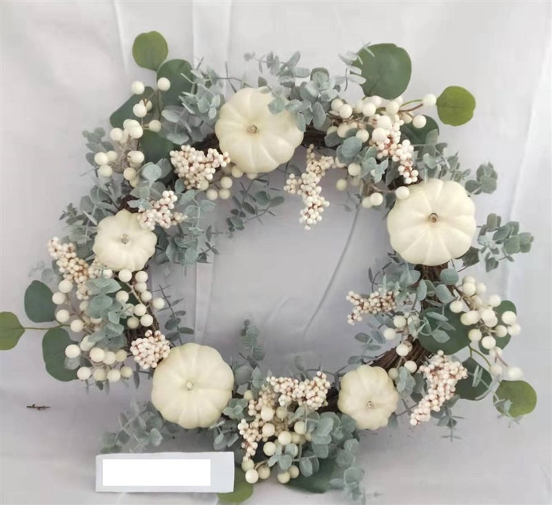 Faux Pumpkin & Gourds Twig 50cm Wreath