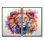 Portrait de lion royal coloré - art mural sur toile grand lion