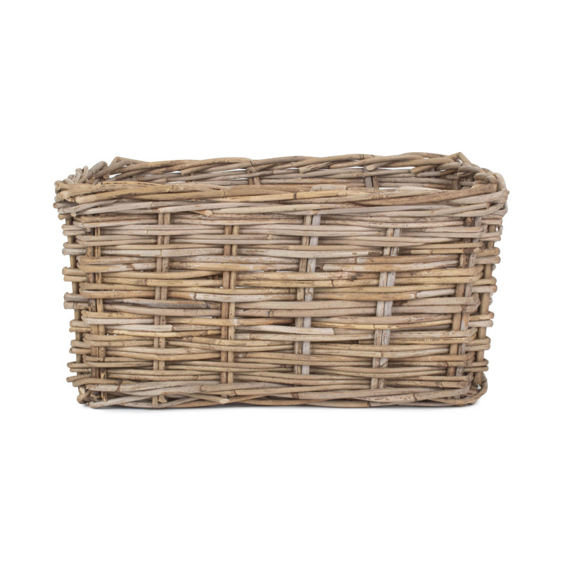 Wicker Rattan Storage Basket, 35cm H x 47cm W x 24cm D