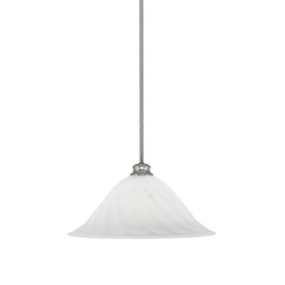 Luminaire suspendu suspendu avec tige en verre blanc albâtre de 20 po