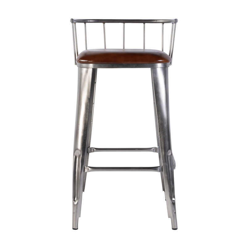 Tabouret de bar en cuir à hauteur de siège 30,5 po Coriander