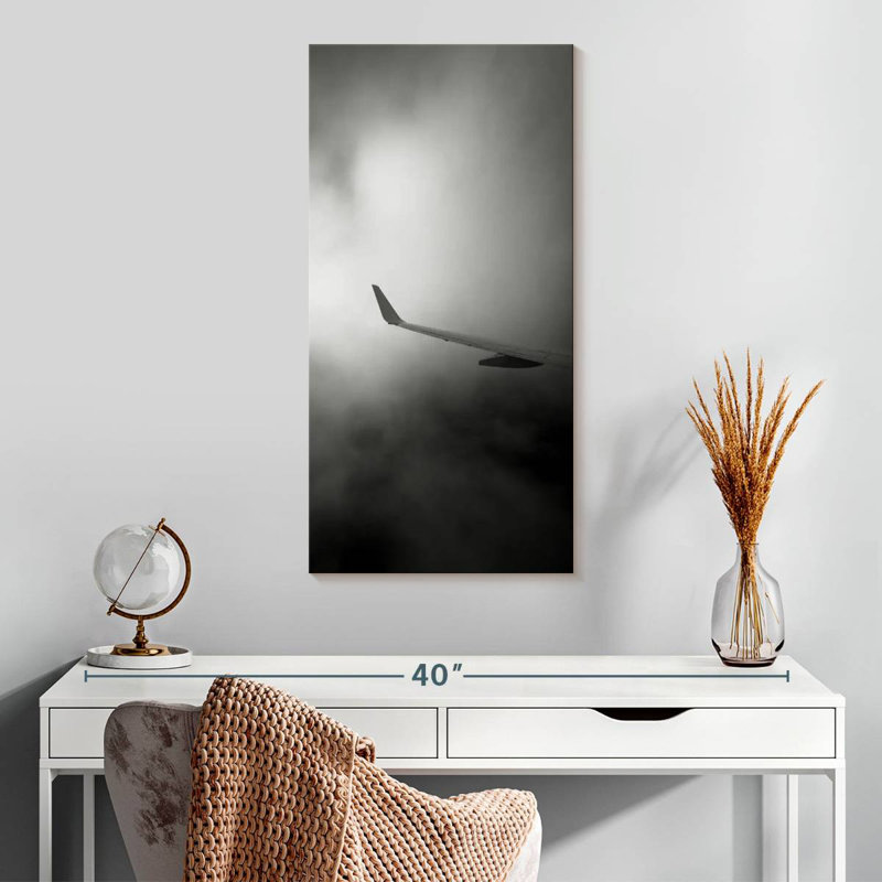 Airplane Monochrome Wing, 30" H x 15" W