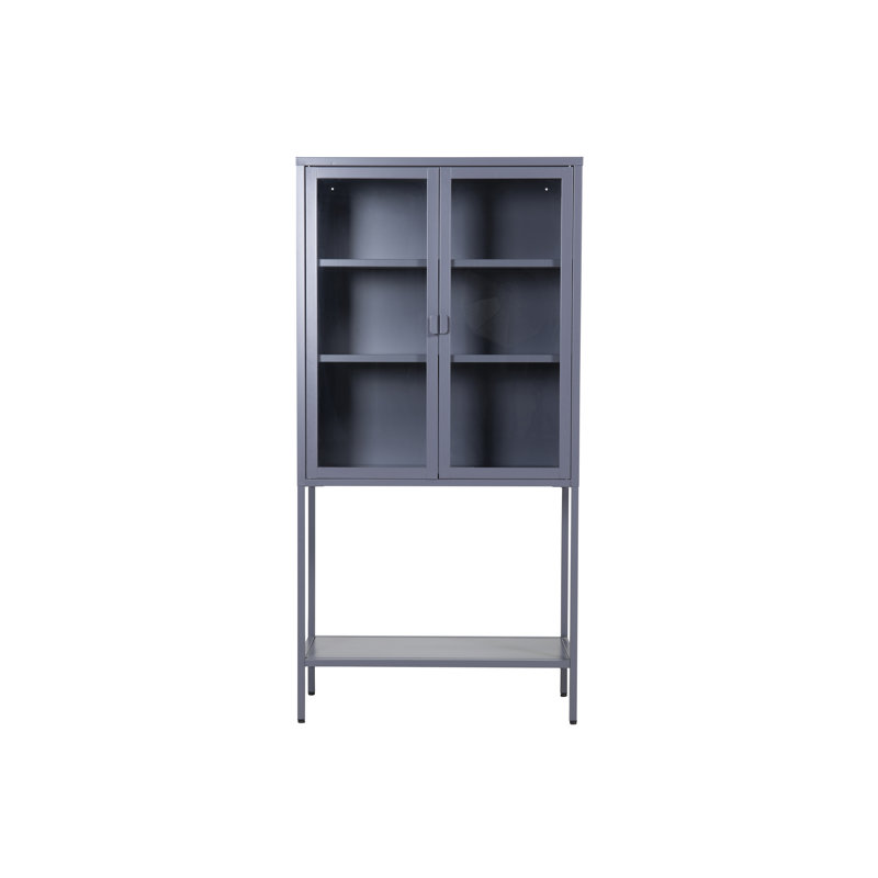 Dirit 150 cm H x 75 cm W Steel and Iron Standard Bookcase, Grey
