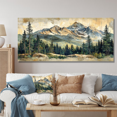 «Gradus Mountain Treescape Mountain Layers I - Mountains», reproduction d'art sur toile encadrée