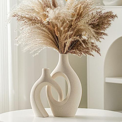 Ensemble de 2 vases décoratifs en céramique Snuggle Hollow