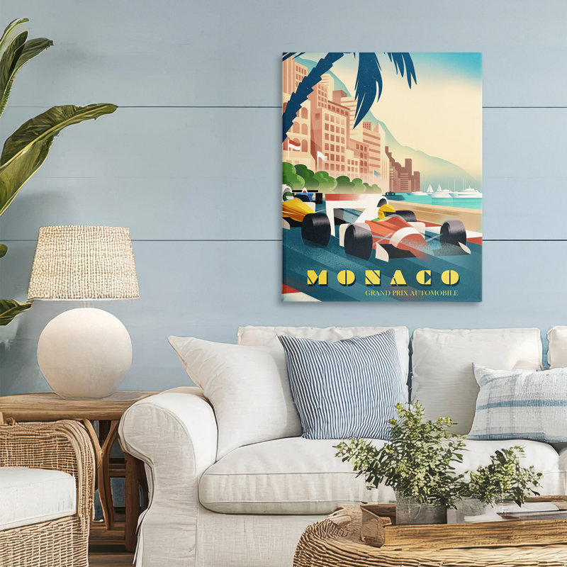 Grand Prix de Monaco, toile de Martin Wickstrom, H 30 po x l 24 po