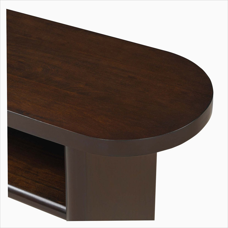 Console avec bords arrondis et tablette robuste, Espresso