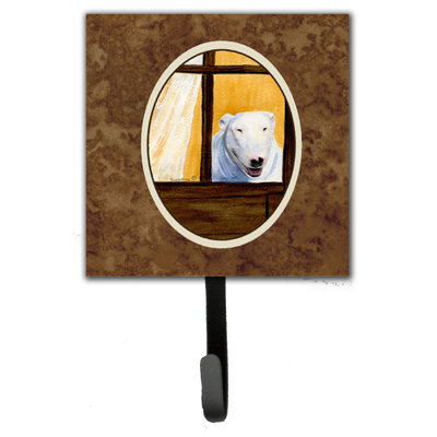 Porte-laisse et crochet mural bull terrier