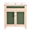 Ensemble de meuble-lavabo 30 po avec lavabo en céramique, structure en bois massif, armoire de rangement moderne avec tablette réglable en hauteur
