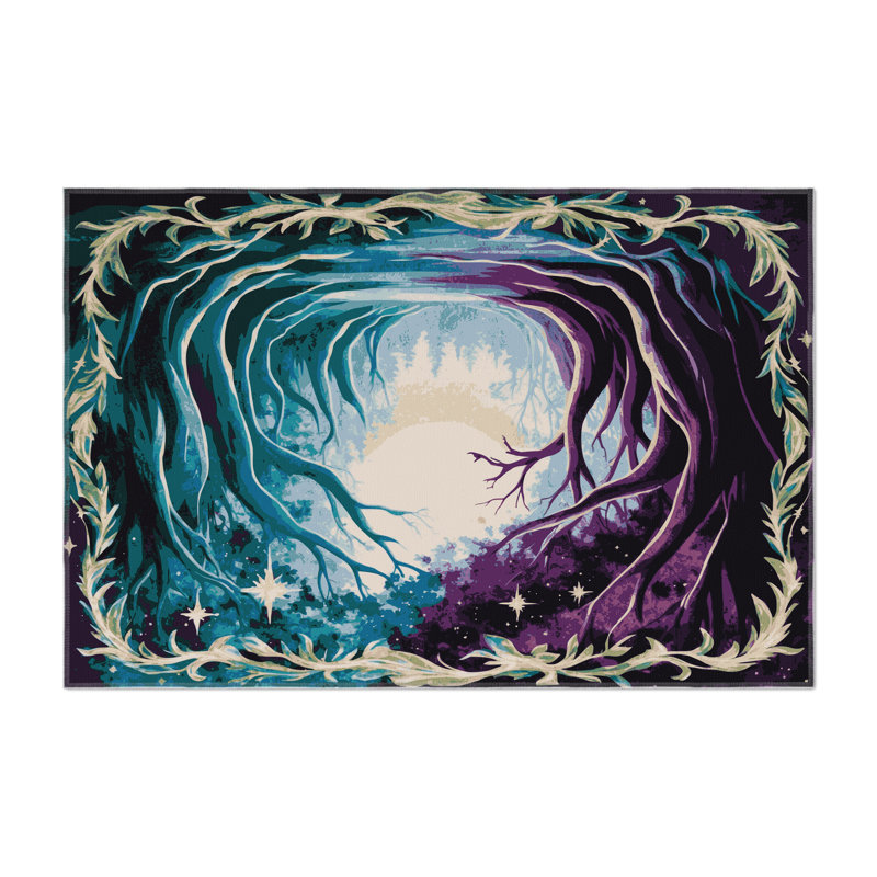 Moonlit Forest Indoor And Outdoor Area Rug, Rectangle 4' x 6'