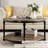 2-Tier Rustic Wood Round Coffee Table