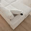 Canapé 84 pouces en velours côtelé 3 places avec porte-gobelets et tabourets de rangement-749771077