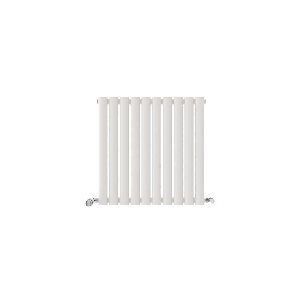 iBathUK Princia Horizontal Single Oval Panel Radiator Angled Valve