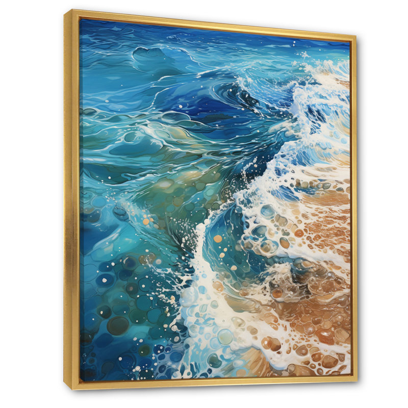 Whiteley Beach, Oceanic Rhythms, impression sur toile, H 44 po x l 34 po x P 1,5 po, Cadre flottant doré