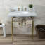 Évier console en laiton Carrara de 30 po avec pieds en laiton Kingston, LMS3022M8SQ6 Kingston, blanc marbre / nickel poli-78574854