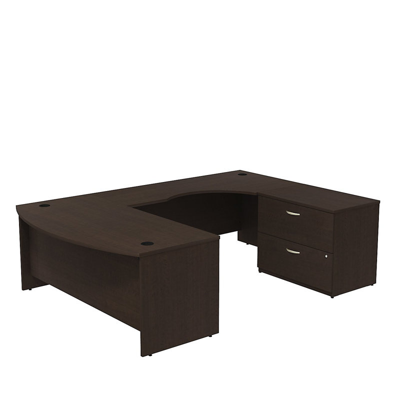 Bureau de direction en U Series C, Cerisier moka / cerisier moka, Droite