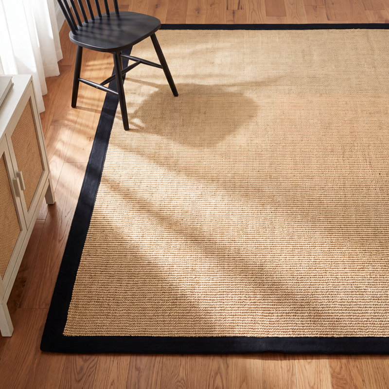 Cybil Auckland Jute Maize/Black Area Rug, Rectangle 9' x 12'