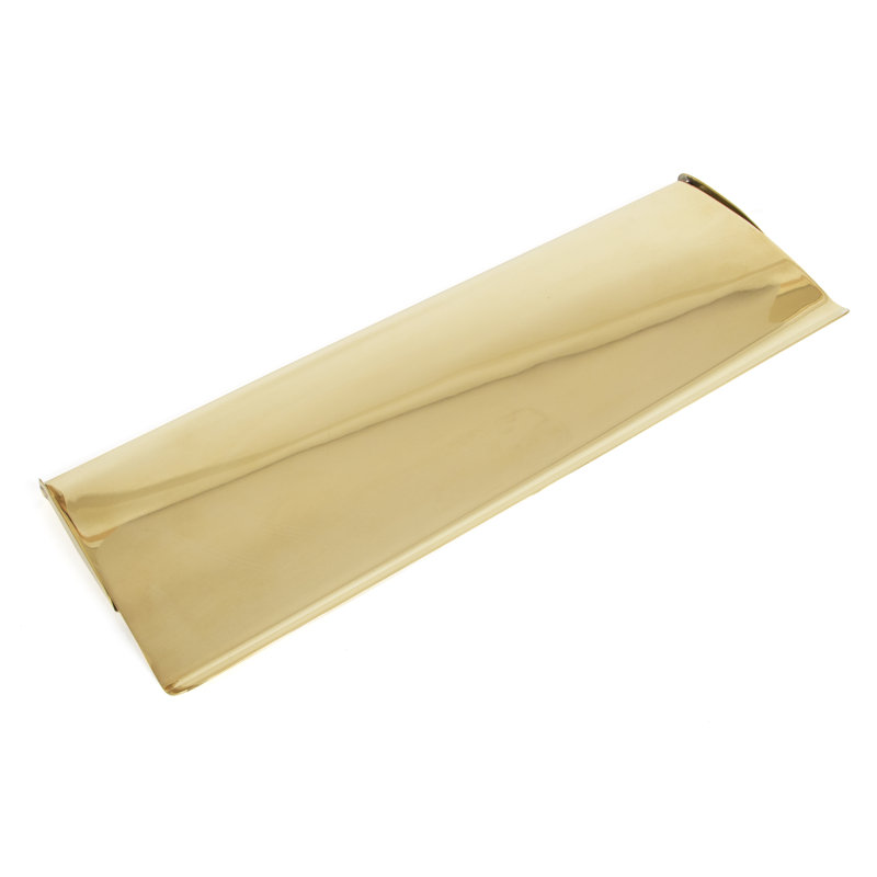 Letter Plate Covers Brass Mail Slot, Polished Brass, 13cm H x 35.4cm W x 1.2cm D