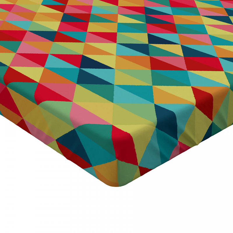 Microfiber Geometric Fitted Sheet, Twin Fitted Sheet