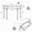 Console de 47 po avec miroir demi-lune et miroir en verre cannelé-805633089-805633144-805633150