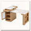 Îlot de cuisine 59,5 po avec table de salle à manger extensible, table de rangement de cuisine avec rangement double-face, îlot de cuisine avec 2 tiroirs, prise de courant, tablettes latérales ouvertes, pour la cuisine-14458598