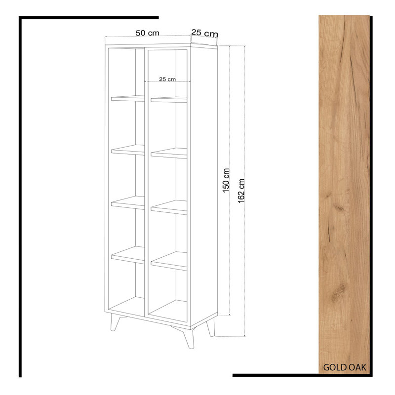 Bibliothèque moderne blanche avec de nombreuses tablettes, 19,7 po x 63,8 po x 9,8 po | 100% panneau de particules enduit de mélamine, épaisseur: 0,7 pouce | Pieds en plastique robustes, conception à fixation murale, parfaits pour une décoration et une organisation élégantes
