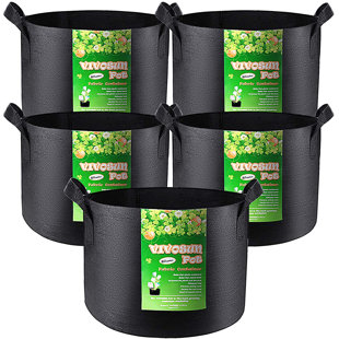 6Pack 20 Gallon Grow Bags Garden Heavy Duty Non-Woven Aeration
