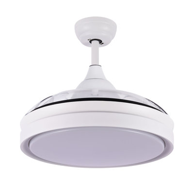 Aadvik 42" Retractable Ceiling Fan with LED Lights and Remote, 6-speed Reversible Fan