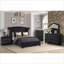 Commode moderne en velours capitonné à 7 tiroirs | Noir | Bois-122056196