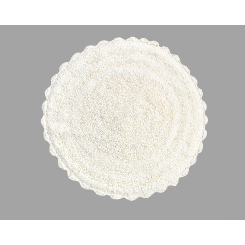 Tapis pour salle de bain 100% coton, Blanc