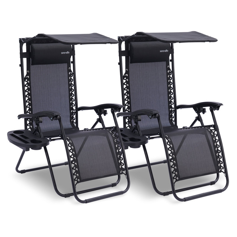 Chaise zéro gravité pliable et inclinable Kathren, Noir