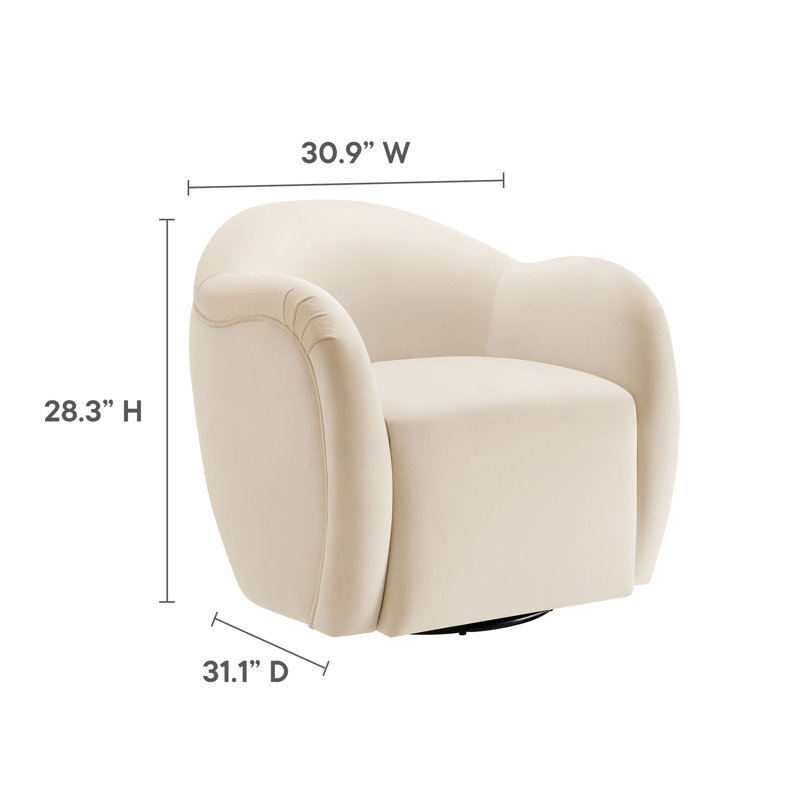 Fauteuil pivotant en velours Compose Performance, 30 cm H x 20 cm L