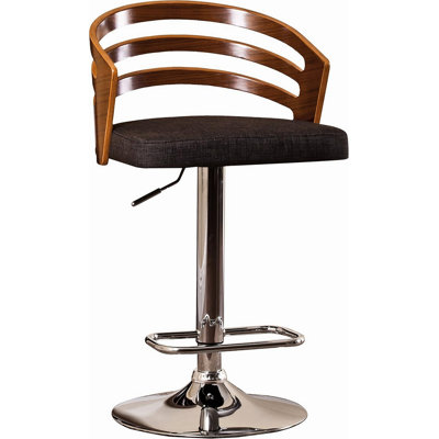 Tabouret de bar pivotant à dossier moderne en bois avec coussin