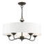 Lustre tambour 5 lumières à abat-jour Lamotte-1574297294