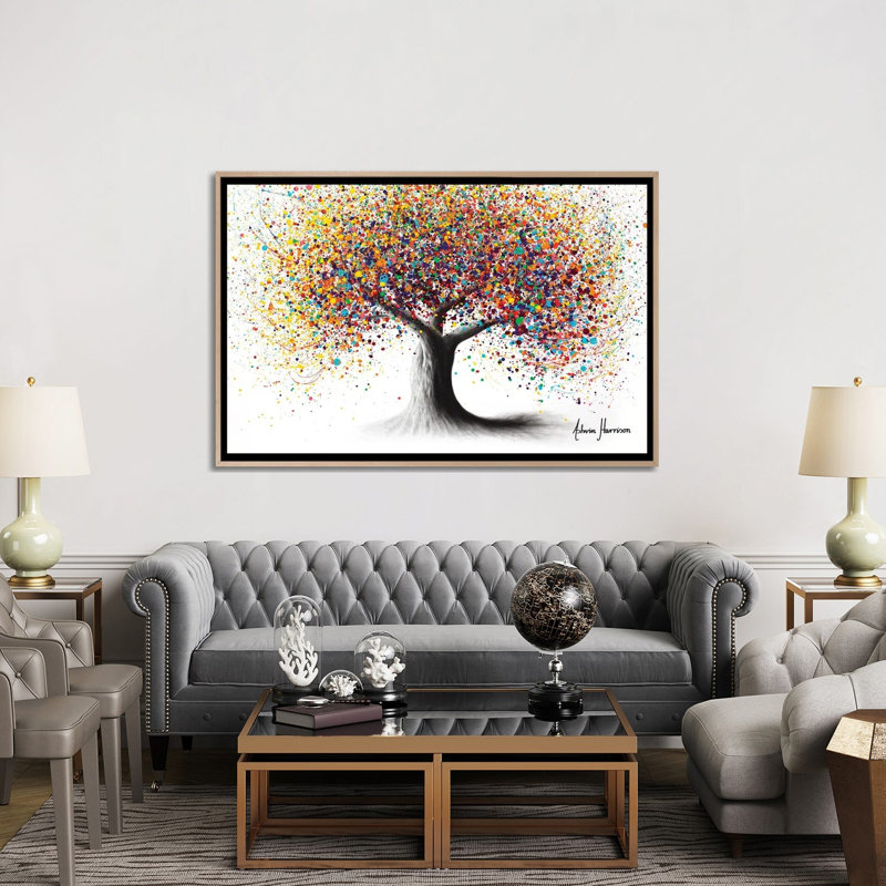 Print on Canvas, 101.6cm H x 152.4cm W x 3.81cm D, Oak Floater Framed
