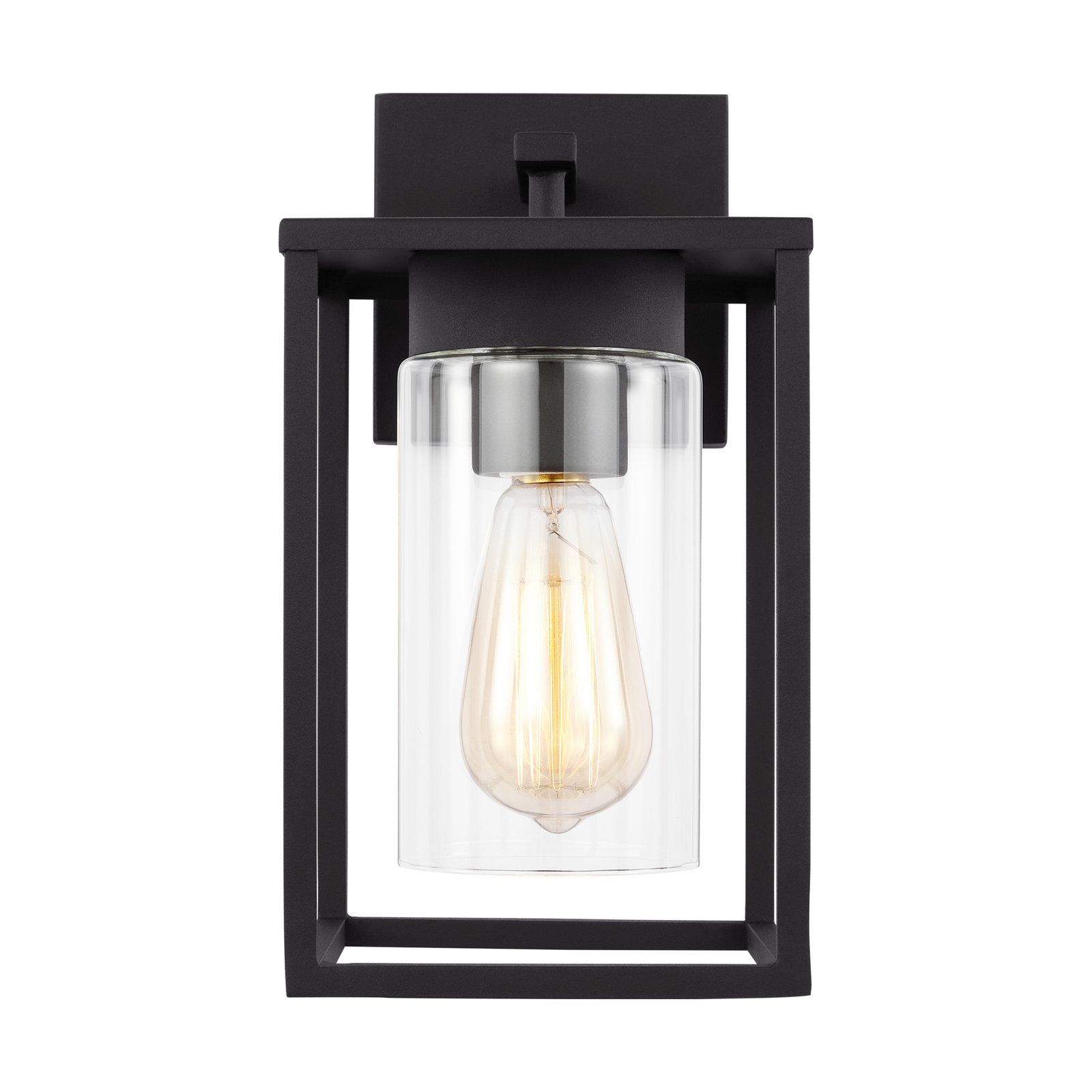 Kota Single Light Outdoor Wall Light, Black, 12" H x 6.38" W x 6.38" D