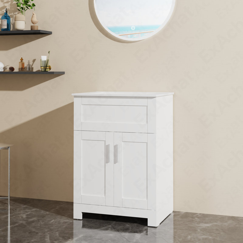 Compartiment pour salle de bain avec meuble-lavabo Goodyo, 24 po, blanc