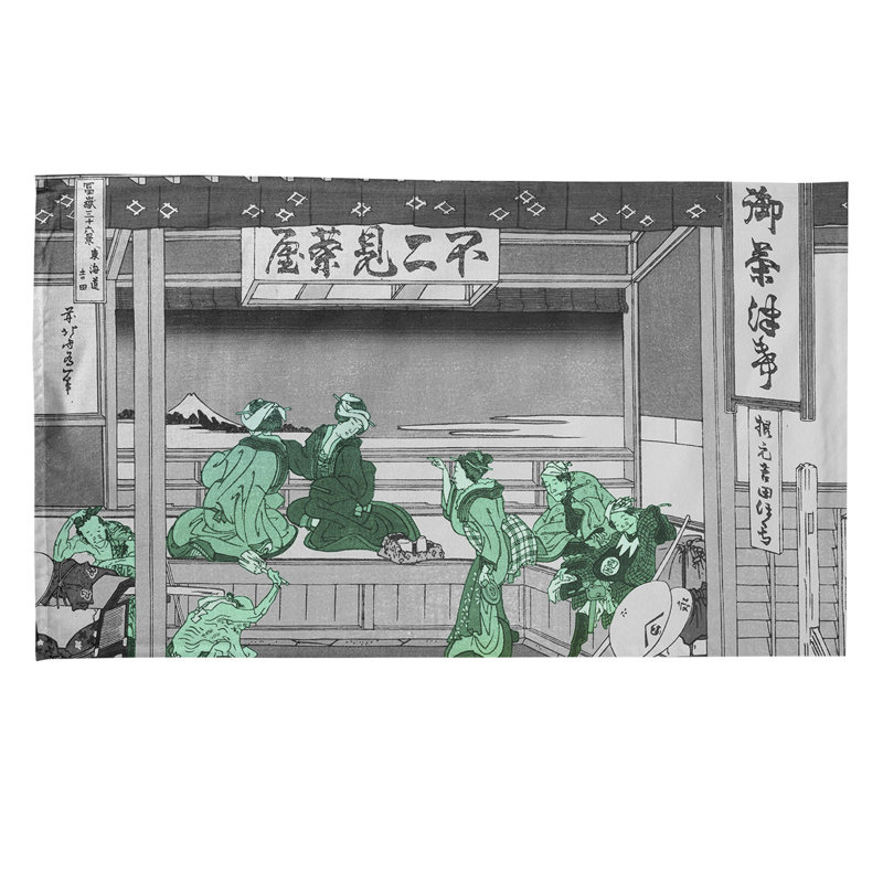 Torchon fine Wind Morning, Croisé en coton, Vert Yoshida
