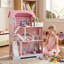 Maison de poupée en bois à 3 étages avec 15 accessoires, toit et fenêtres pour enfants de 3 ans et plus