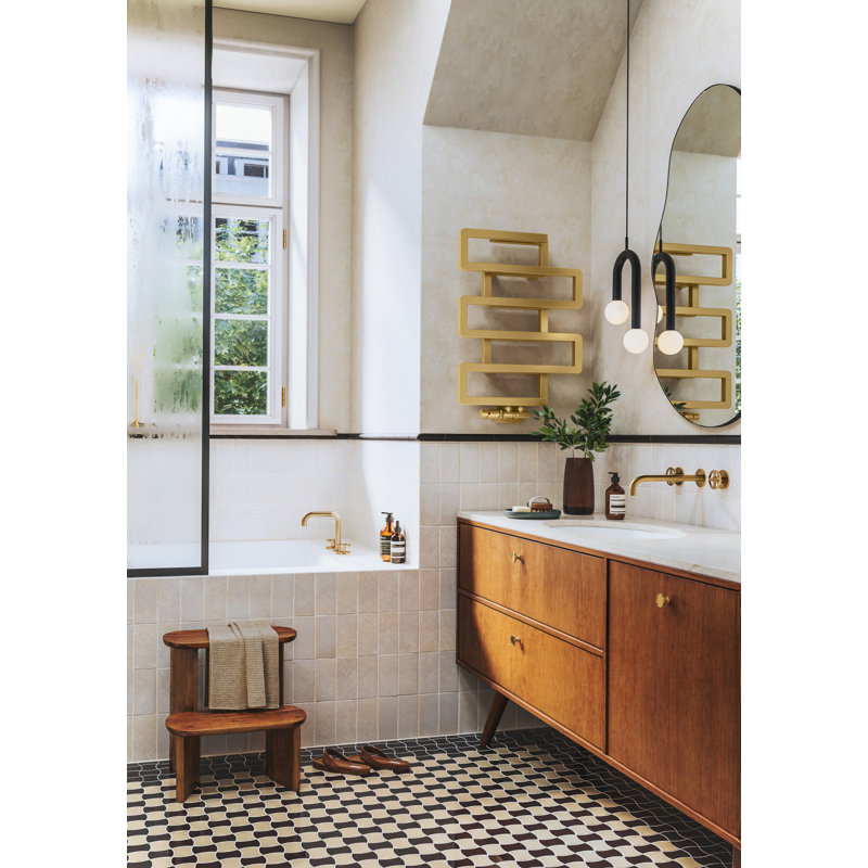 Heated Towel Rail, BOOKIE 655/500, Brass